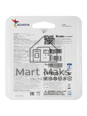 Флешка USB ADATA UC320 (UC320-64G-RBK/BK), 64Gb, USB 3.2, R/W 100/30, черный