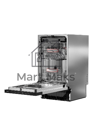 Встраиваемая посудомоечная машина Kuppersberg GHL 4530, High-Tech, 45 см, 11 комплектов, 8 программ, 3 корзины, лифт-механизм, конденсационная сушка, луч на полу, полная защита от протечек, индикатор отсутствия соли и ополаскивателя, отображение времени м