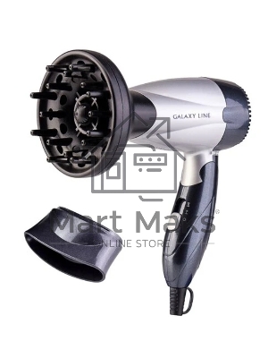 Фен Galaxy Line GL 4305 серебристый/черный, 1400 Вт, компактный