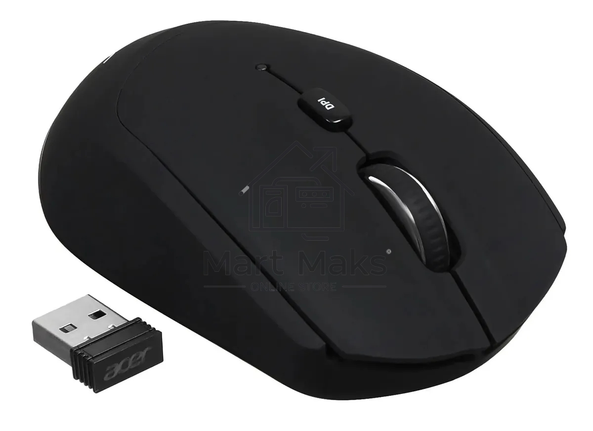 Мышь беспроводная Acer OMR050 черный, 1600 dpi, радиоканал, Bluetooth, USB, кнопки - 6