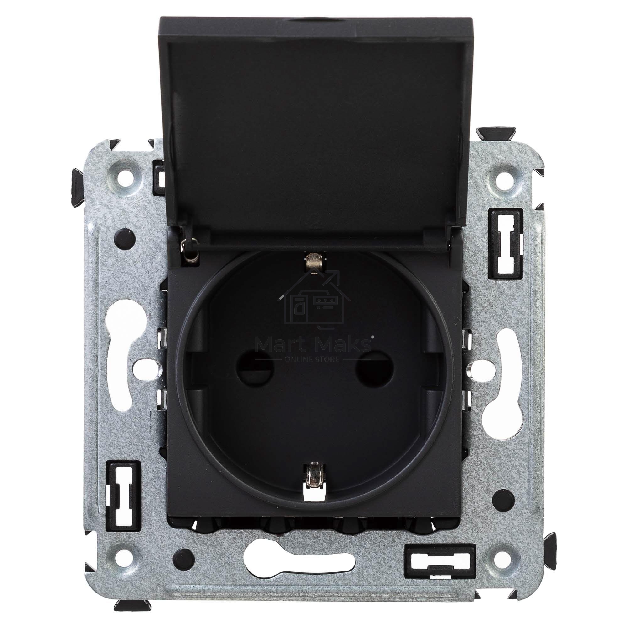 Розетка DKC Avanti 4412013 с крышкой 2P+E со шторками, 