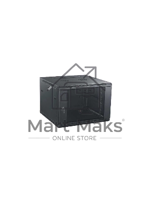 Шкаф телекоммуникационный настенный NEOMAX 9U (600х450), стеклянная дверь, замок-ключ (3 шт), разборный, цвет черный (1 коробка) NCB-WM9U-6045GK3-100-BK