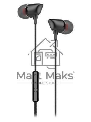 Наушники-гарнитура OLMIO Joy 3.5мм, черные, с микрофоном и кнопкой ответа