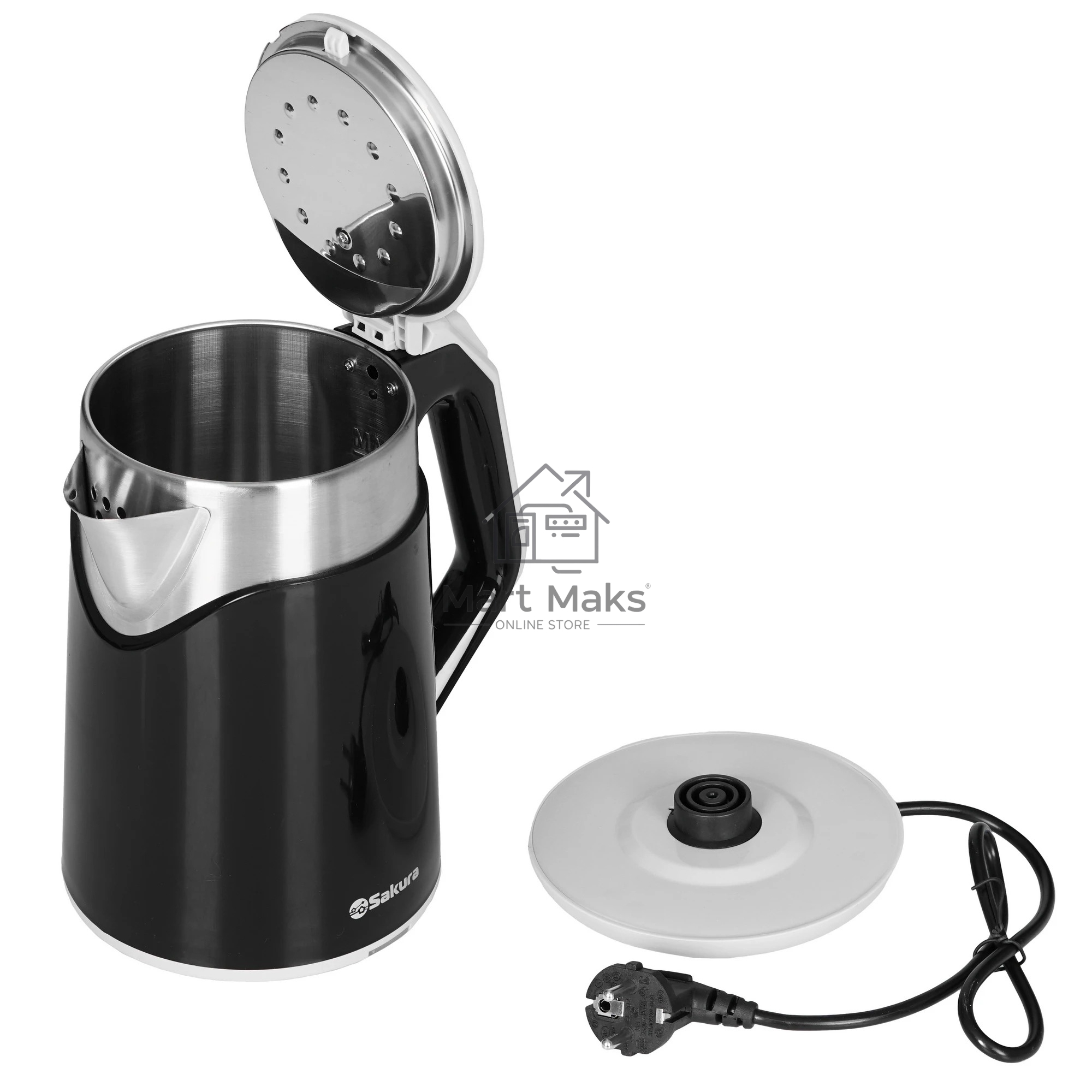 Чайник электрический SAKURA SA-2172BK 1.8 л, двухслойн черный