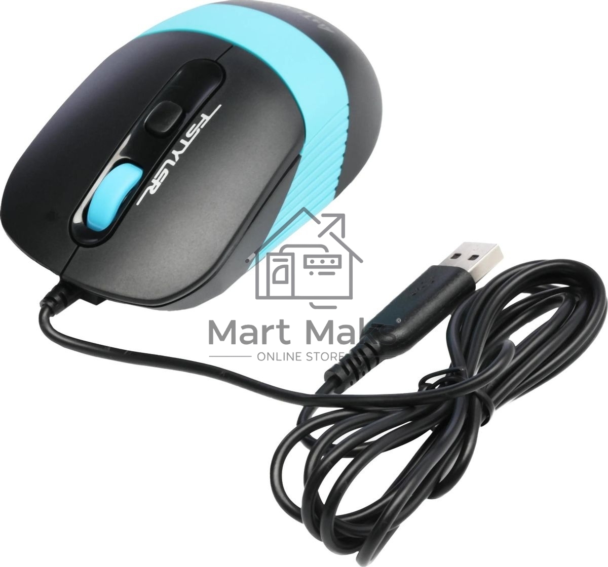 Мышь проводная A4Tech Fstyler FM10 черный/синий, 1600 dpi, USB, кнопки - 4