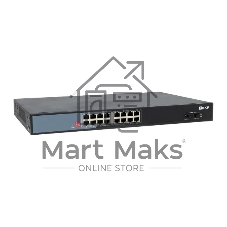 Коммутатор EKF TSX-U-2GX/SFP-16GTP-R, 16×1 Гбит/с PoE + 2×1 Гбит/с SFP, неуправляемый
