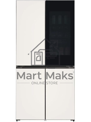 Холодильник LG GR-X24FQEKM бежевый трехкамерный 382/145л морозилка снизу, No Frost, Side by Side