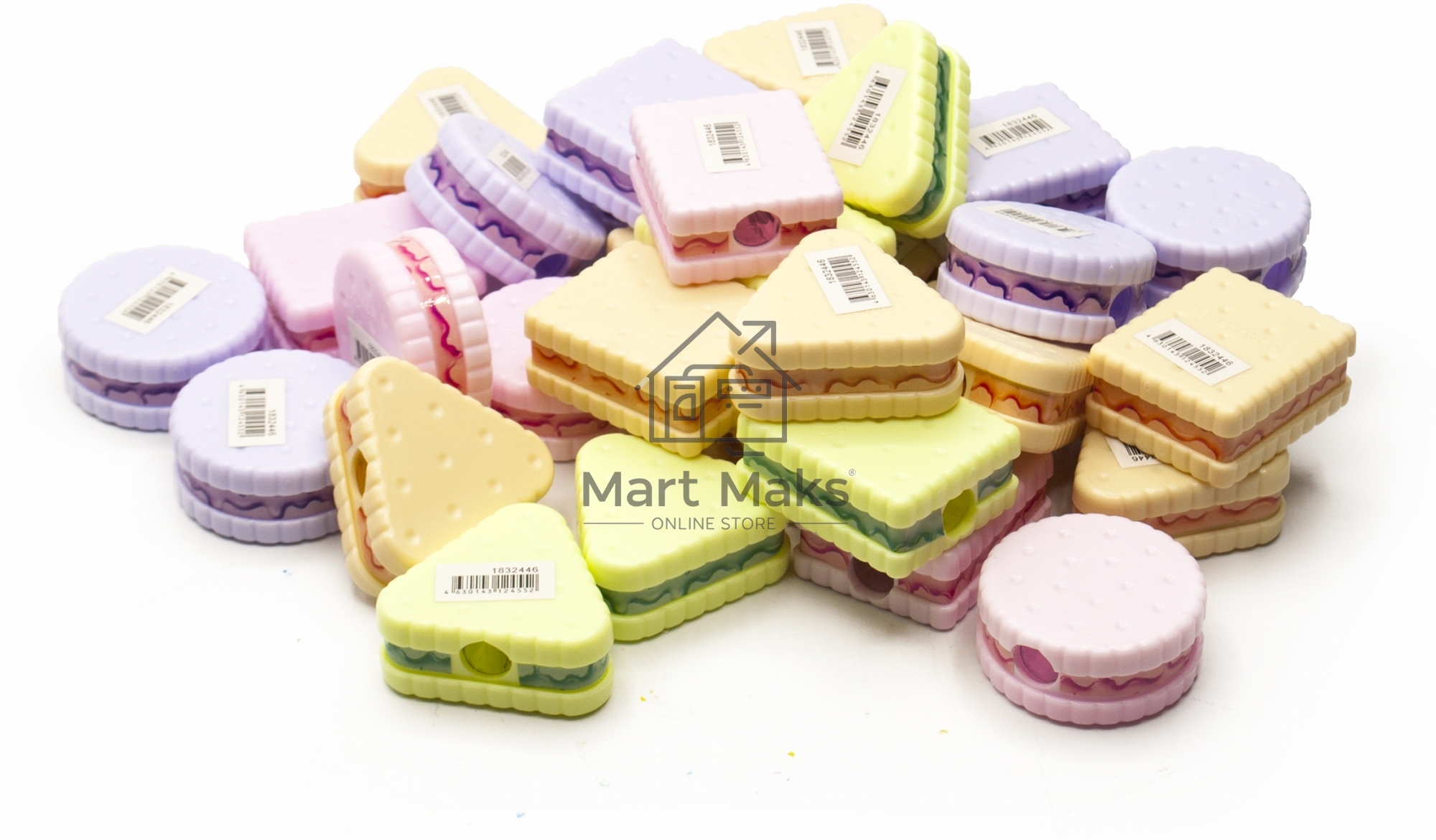 Точилка для карандашей ручная Silwerhof Cookies Монстрики, 1 отверстие, пластик, ассорти, туба