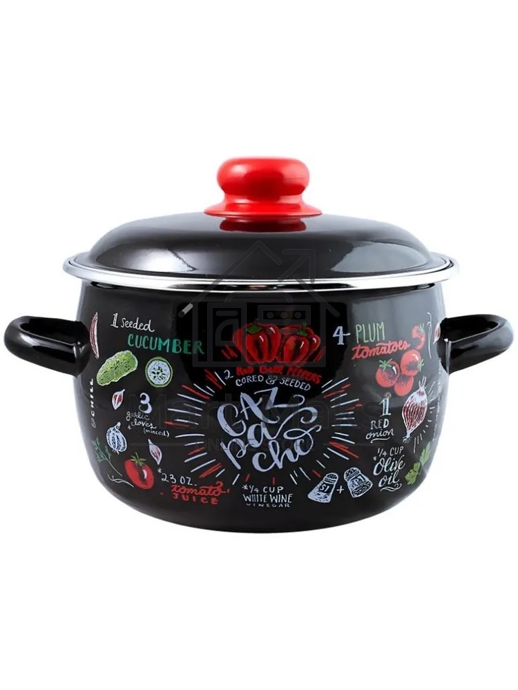 Кастрюля Appetite 1RC201M Gazpacho с крышкой, сферическая эмалированная 4 л