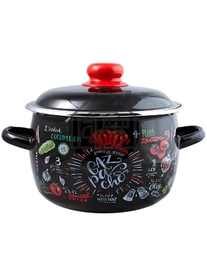 Кастрюля Appetite 1RC201M Gazpacho с крышкой, сферическая эмалированная 4 л