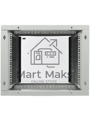 Шкаф настенный ЦМО ШРН-Э-9.650 9U 600x650мм пер.дв.стекл несъемные бок.пан. серый