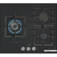 Газовая варочная поверхность Bosch PPC6A6I40O, 3 конфорки, закаленное стекло, 8000 Вт