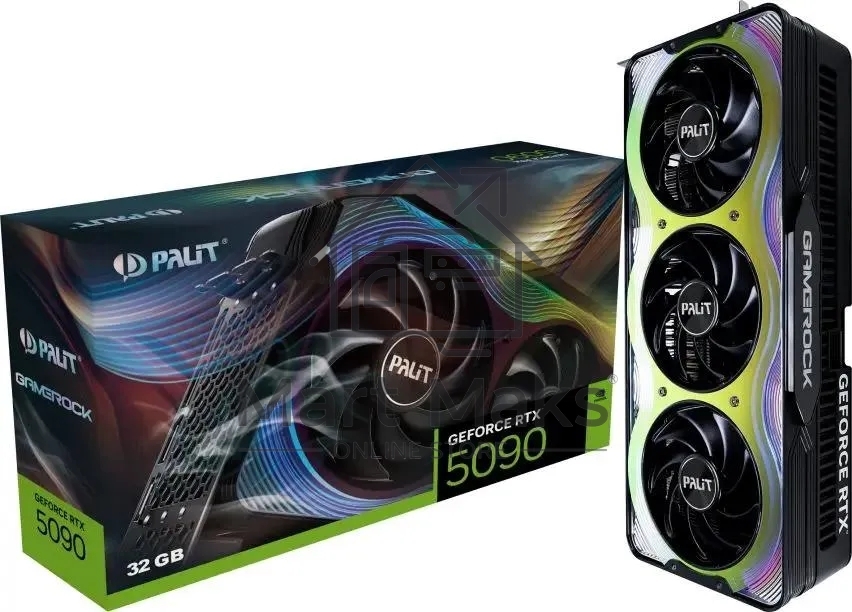 Видеокарта Palit PCI-E RTX5090 GAMEROCK NVIDIA GeForce RTX 5090 32Gb 512bit GDDR7 2295/30000 HDMIx1 DPx3 HDCP Ret