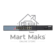 Коммутатор EKF TSX-U-2GX/SFP-16GTP-R, 16×1 Гбит/с PoE + 2×1 Гбит/с SFP, неуправляемый