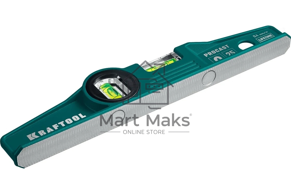 Уровень KRAFTOOL 34717-025superkraft-m литой 2 ампулы 0.5 мм/м 250мм