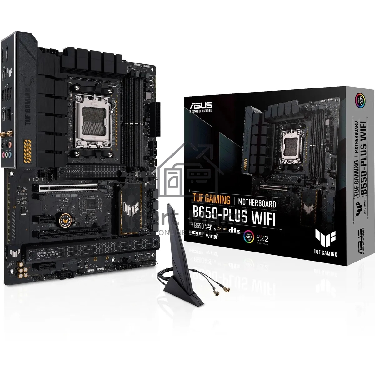 Материнская плата ASUS TUF GAMING B650-PLUS WIFI, AM5, AMD B650, 4xDDR5, 4xSATA, 3xM.2, 1xPCI-E 4.0 x16, 1xPCI-E 4.0 x4, 2xPCI-E x1, 1xHDMI, 1xDP, 1x 2.5Gb LAN, 2xUSB-A 3.2 Gen 2, 4xUSB-A 2.0, 1xUSB-C 3.2 Gen 2, 5x3.5 мм, 7.1, ATX
