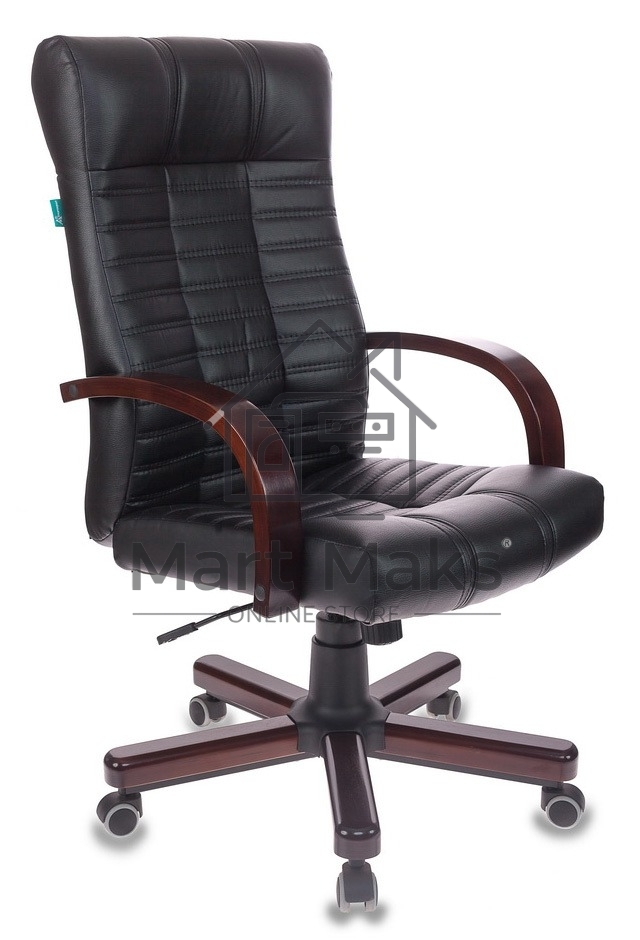 Кресло руководителя Бюрократ KB-10/WALNUT черный, искусственная кожа, крестовина металл