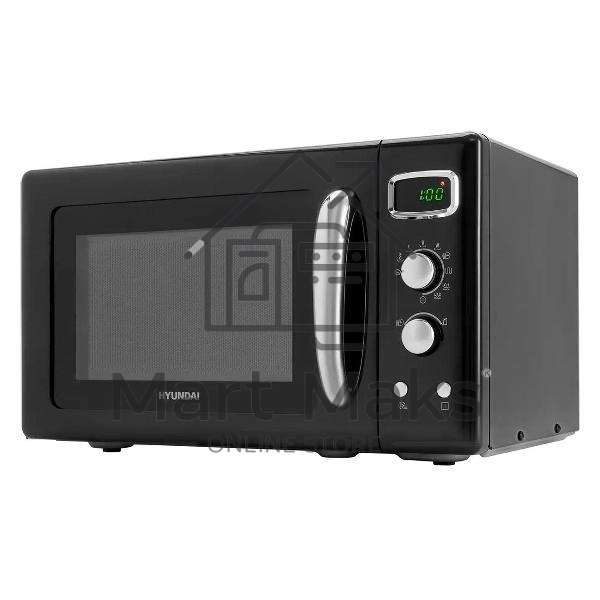 Микроволновая печь Hyundai HYM-D3040 черный, 23 л, 800 Вт, переключатели - кнопки, поворотный механизм