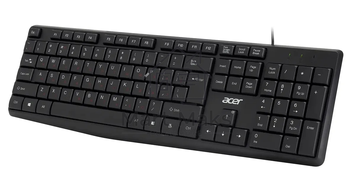 Клавиатура Acer OKW121 (ZL.KBDEE.00B) проводная, USB, черный