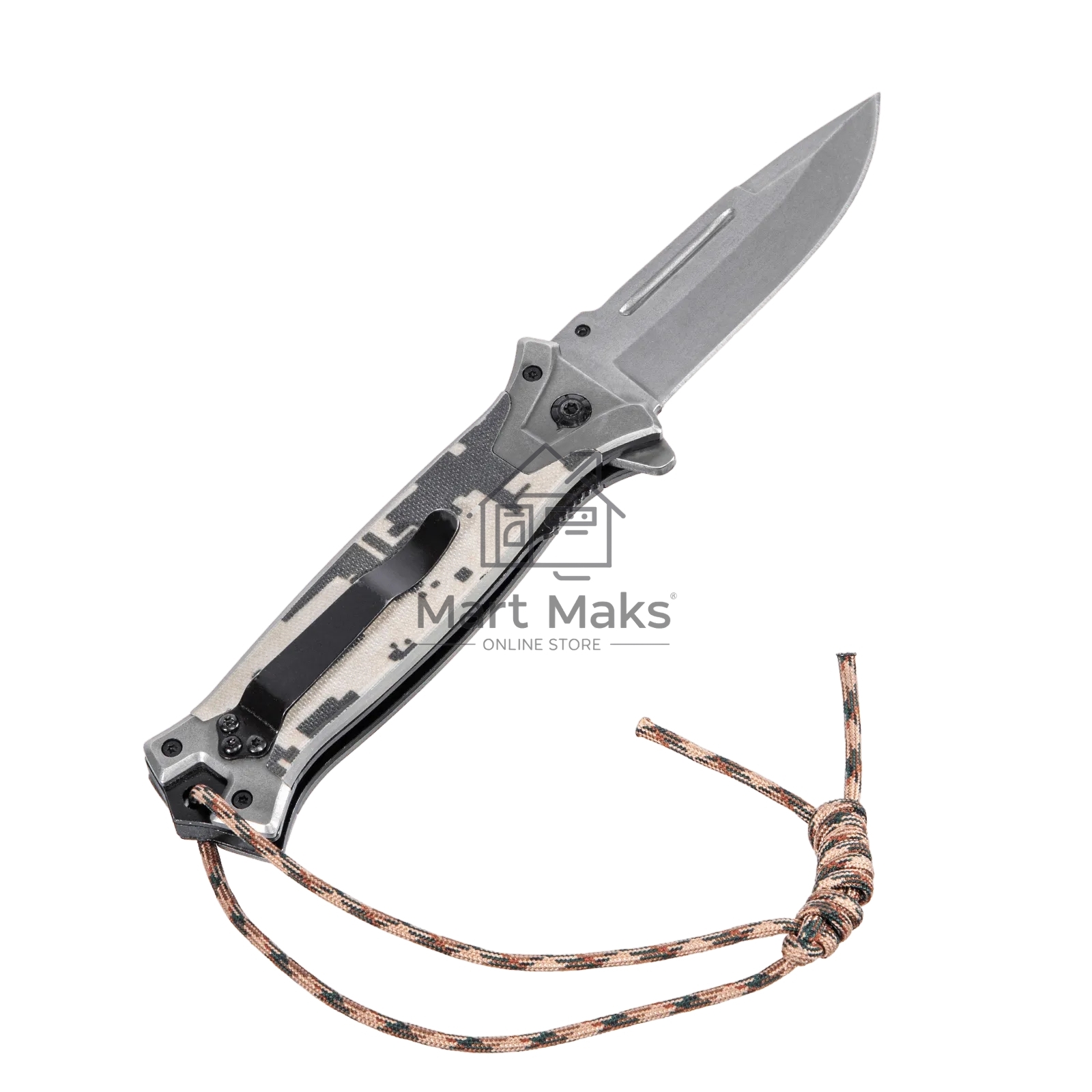 Нож складной Denzel, многоцелевой, системы Liner-Lock, с накладкой G10 на прямой рук-ке+стеклобой 79208