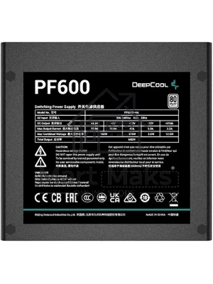 Блок питания Deepcool/GamerStorm PF600 (R-PF600D-HA0B-WDEU), 600Вт, 80 PLUS, 120мм, черный