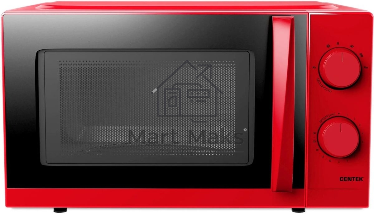 Микроволновая печь Centek CT-1571 красный, 20 л, 700 Вт, переключатели - поворотный механизм