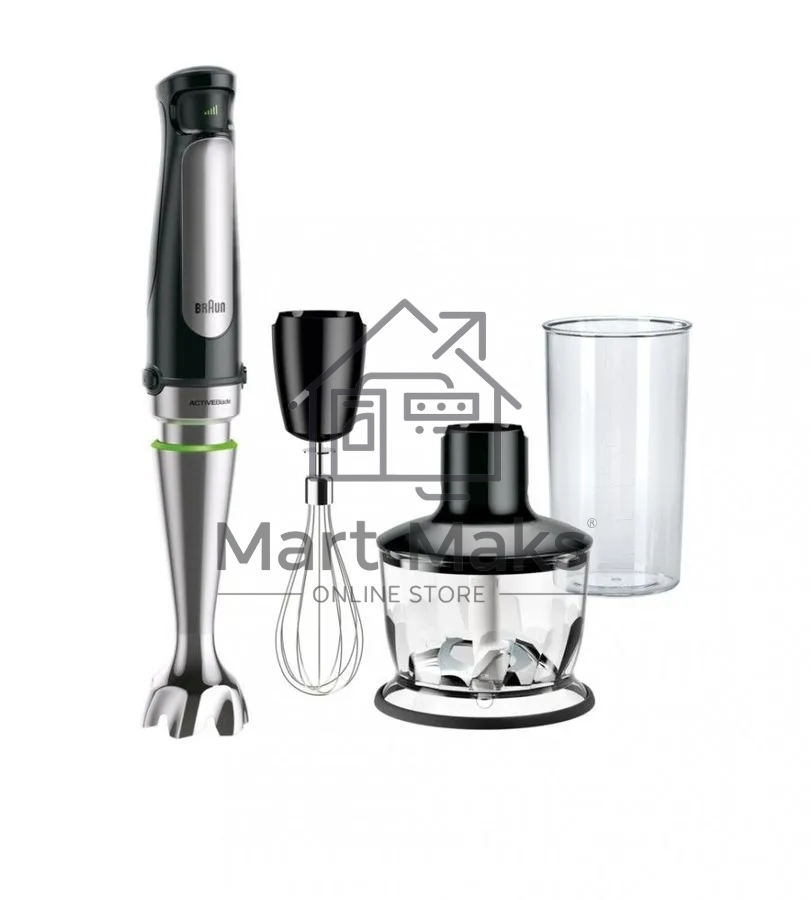 Блендер погружной Braun MQ7035XBI черный/серебристый