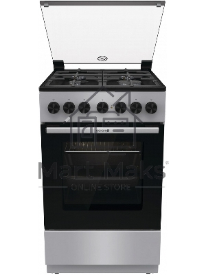 Плита комбинированная Gorenje GK5B44SF серебристый, конфорок 4 газовых, духовка 70 л, 50 см x 85 см x 59.4 см