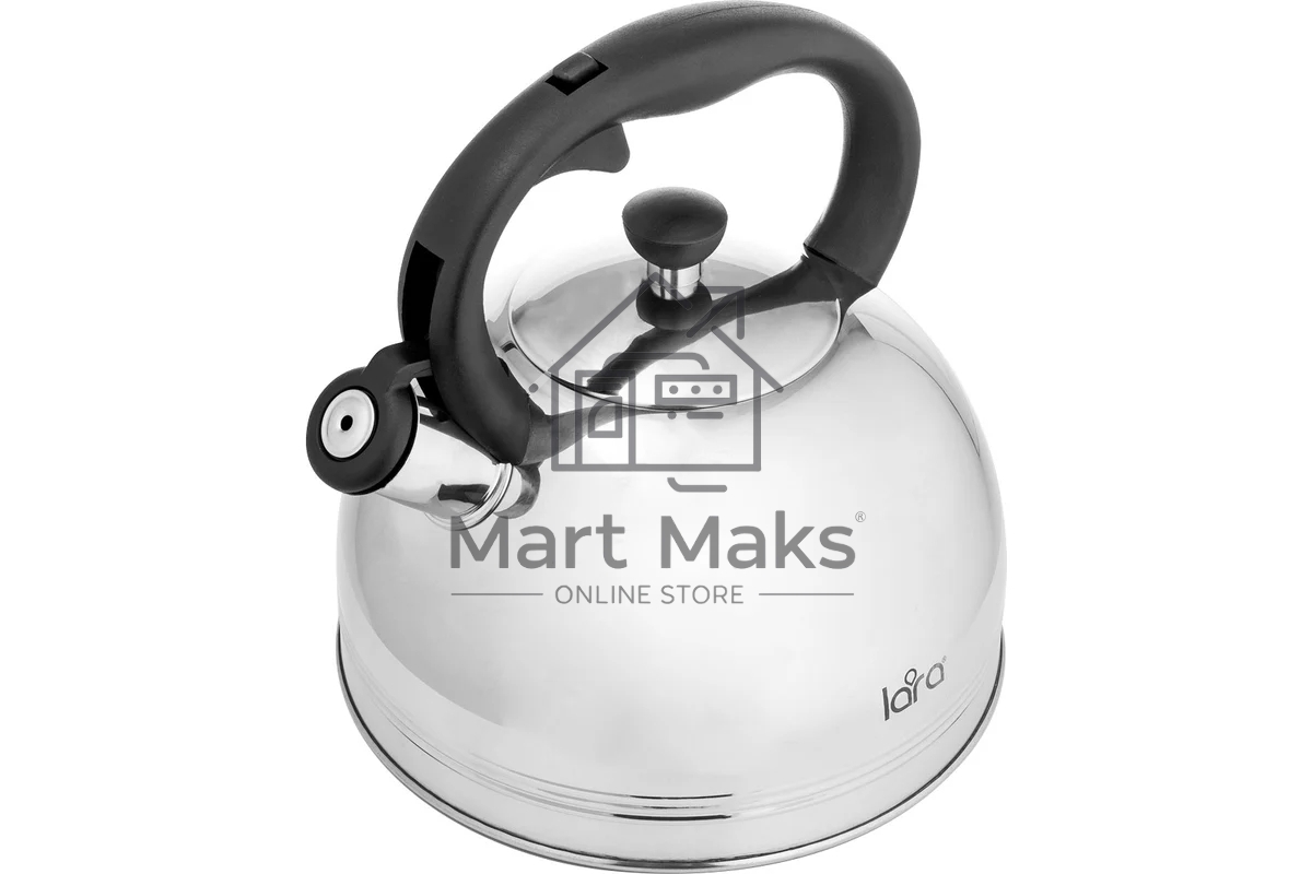 Чайник металлический LARA LR00-64, (матовый) 4 л, автоподъем крышки, индукционное капсулированное дно, нейлон.ручка