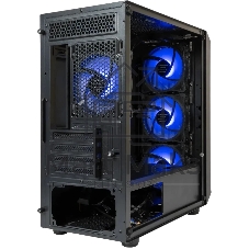 Компьютерный корпус Minitower mATX Eurocase 00-01003411 M205 4ARGb черный без БП закаленное стекло USB 3.0
