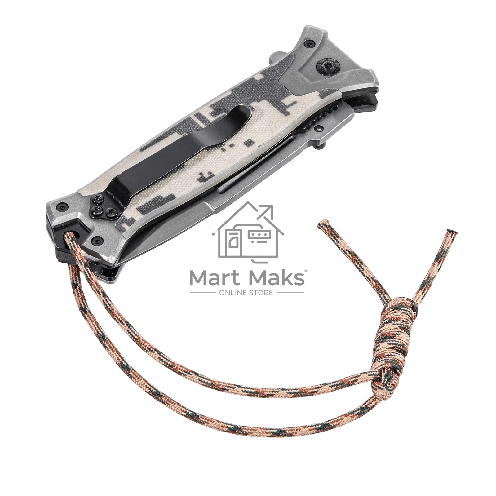 Нож складной Denzel, многоцелевой, системы Liner-Lock, с накладкой G10 на прямой рук-ке+стеклобой 79208