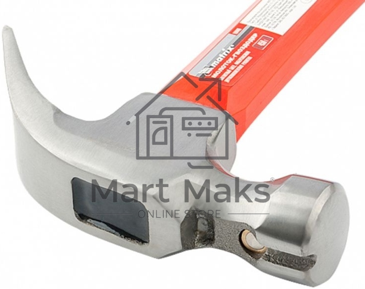 Молоток гвоздодер Matrix 450 г, боек c магнитом, фиберглассовая обрезиненная рукоятка