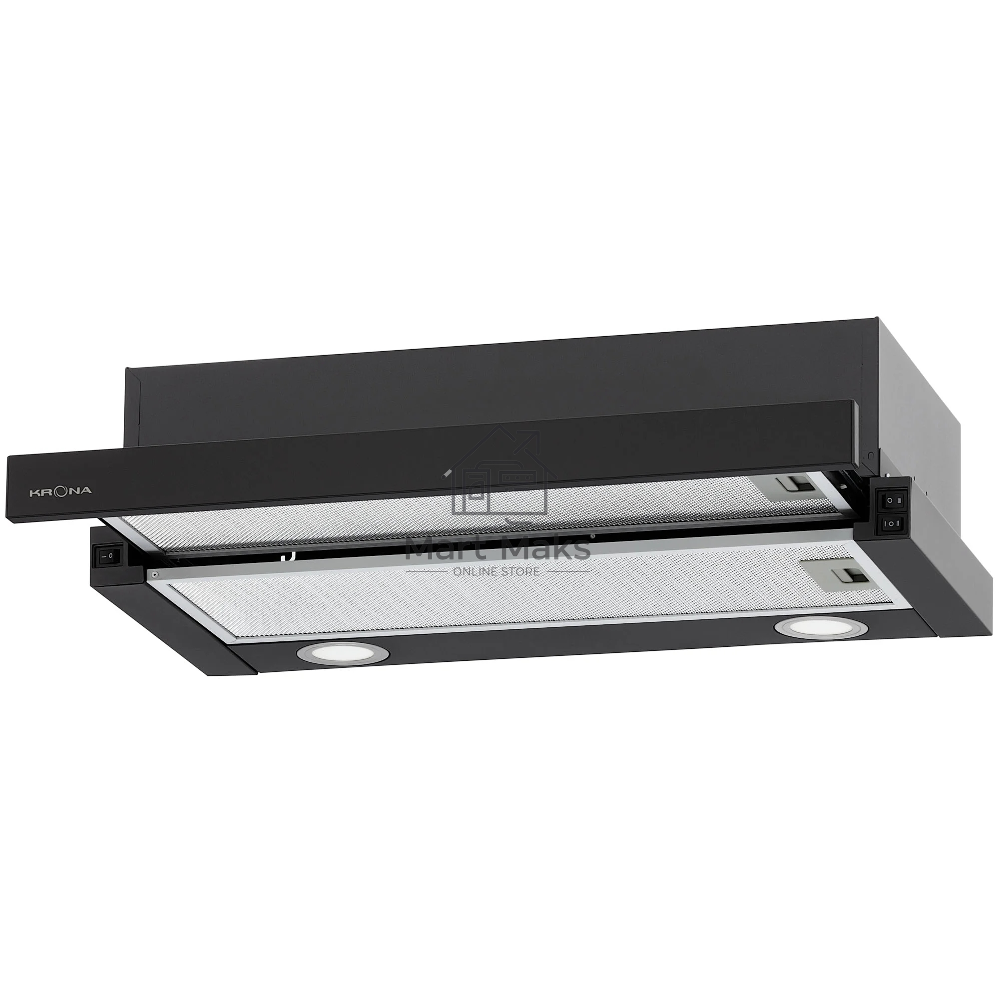 Вытяжка кухонная Krona KAMILLA T 600 BLACK (1 мотор)