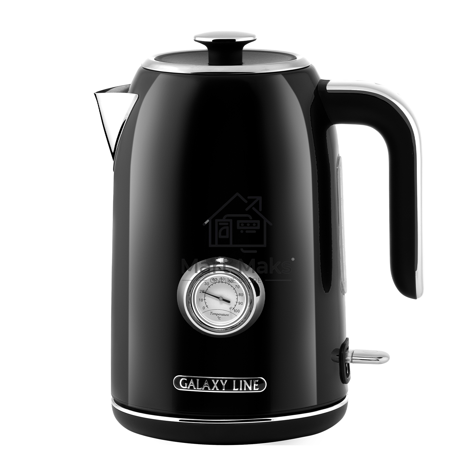 Чайник электрический Galaxy Line GL 0350, магия черного, металл, 2200 Вт, 1,7 л