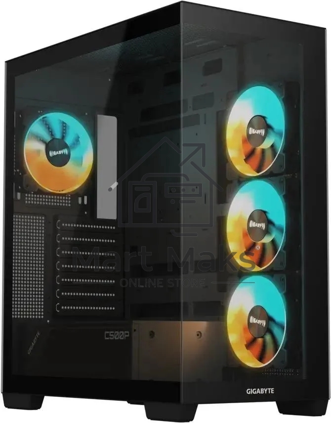 Компьютерный корпус Gigabyte Gb-C500P ST черный без БП ATX 3x120мм 6x140мм 2xUSB 3.0 1xUSB3.1 audio bott PSU