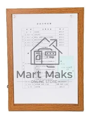 Доска пробковая Deli 8705 пробка желтый 34х23см деревянная рама