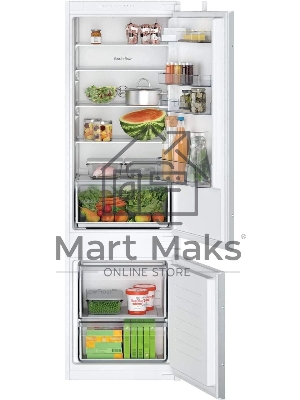 Встраиваемый холодильник Bosch Serie 2 KIV87NSE0 белый, 2-хкамерн., 200/70 л., морозилка снизу, капельное размораживание