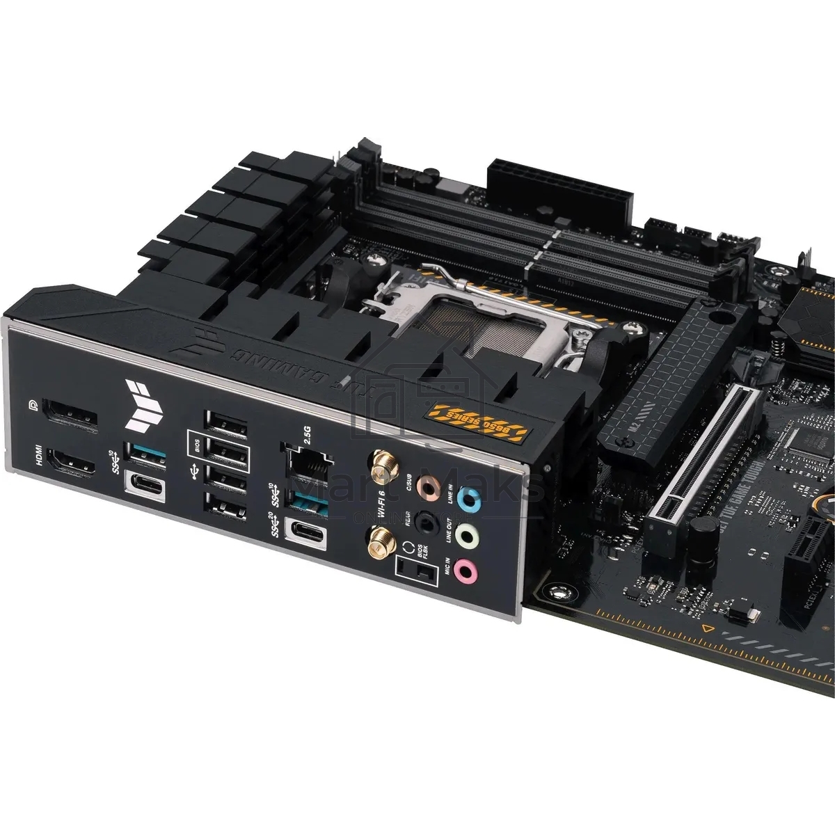 Материнская плата ASUS TUF GAMING B650-PLUS WIFI, AM5, AMD B650, 4xDDR5, 4xSATA, 3xM.2, 1xPCI-E 4.0 x16, 1xPCI-E 4.0 x4, 2xPCI-E x1, 1xHDMI, 1xDP, 1x 2.5Gb LAN, 2xUSB-A 3.2 Gen 2, 4xUSB-A 2.0, 1xUSB-C 3.2 Gen 2, 5x3.5 мм, 7.1, ATX