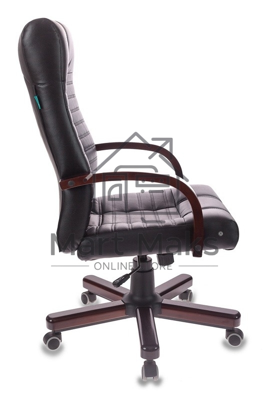 Кресло руководителя Бюрократ KB-10/WALNUT черный, искусственная кожа, крестовина металл