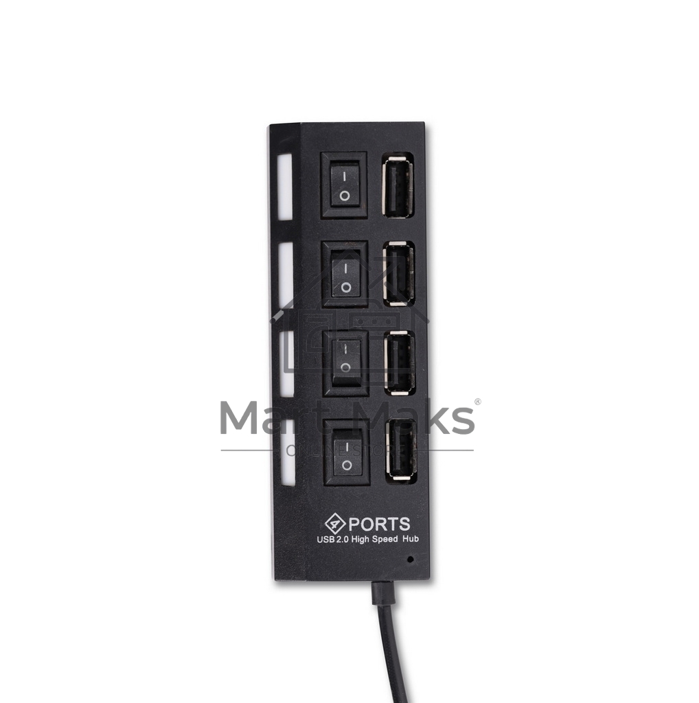USB-хаб Smartbuy (SBHA-7204-B) USB 2.0 хаб 4 порта, черный