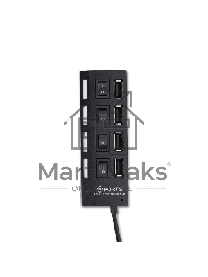 USB-хаб Smartbuy (SBHA-7204-B) USB 2.0 хаб 4 порта, черный