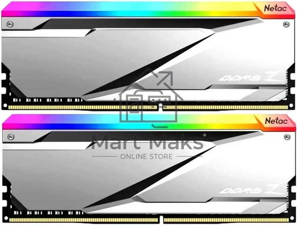 Оперативная память NETAC Z, DDR5, 32Gb (2x16 Gb), 6800 MHz, CL34, DIMM, ECC, радиатор, RGb, серебристый