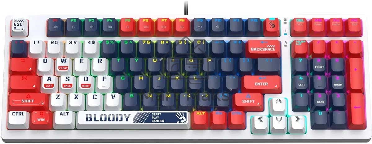 Клавиатура A4Tech Bloody S98 Sports Navy BLMS Plus проводная USB синий/белый