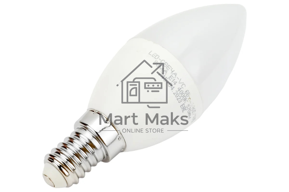 Лампа светодиодная IN HOME 4690612020396 LED-Свеча-VC 6 Вт свеча 4000К нейтр. бел. E14 540 лм 230В