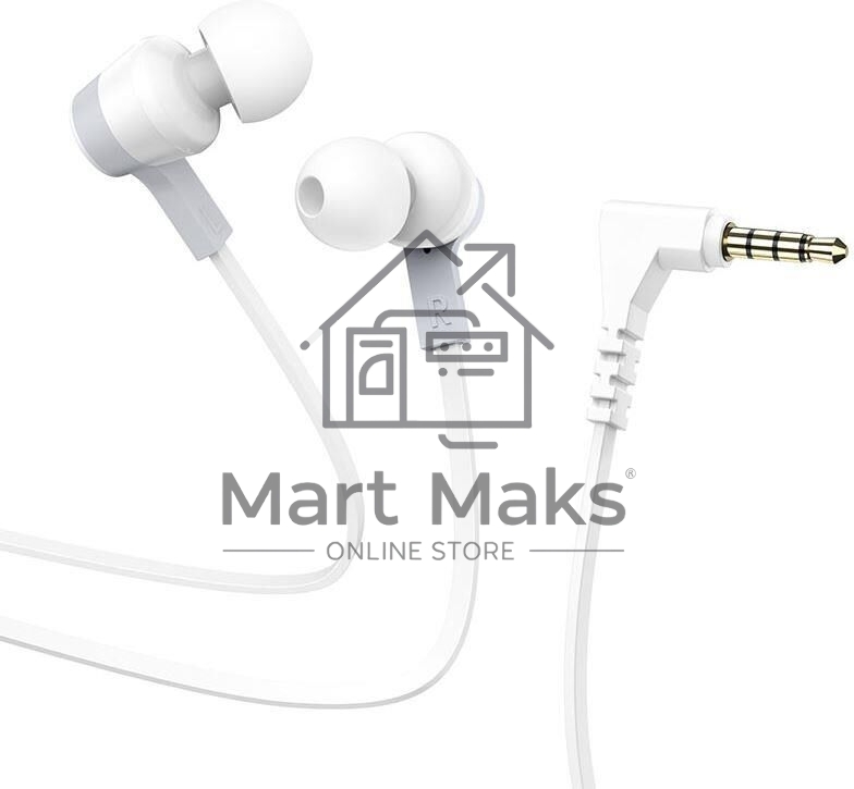 Наушники + микрофон HOCO M86/ Кнопка ответа/ 1.2м/ 3.5 mm jack/ White