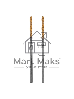 Сверло спиральное по металлу Denzel 2 x 49мм, Р6М5, Golden Tip, 2 шт.