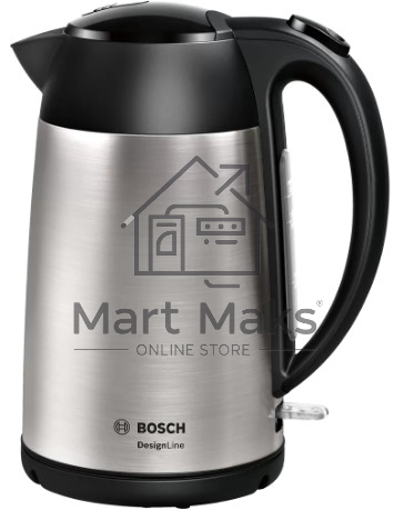 Чайник электрический Bosch TWK3P420 1.7 л, 2400 Вт, черный (корпус: нержавеющая сталь)