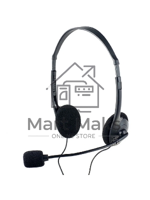 Гарнитура проводная Perfeo накладная CHAT черная PF-CHAT-BLK/SIL