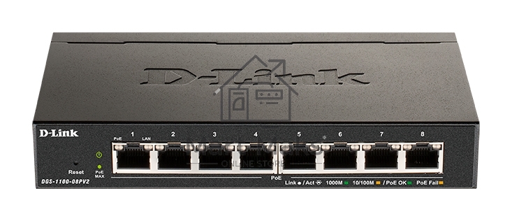 Коммутатор D-Link DGS-1100-08PV2/A4A, 8×1 Гбит/с, настраиваемый