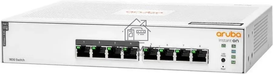Коммутатор HPE Aruba Instant On 1830 8G 4p Class4 PoE 65W, 4×1 Гбит/с PoE+ + 4×1 Гбит/с, настраиваемый